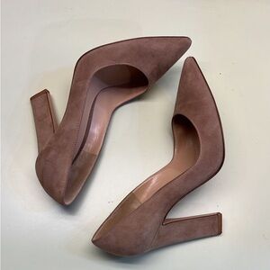 Gianvito Rossi Brown High Block Heel Pumps